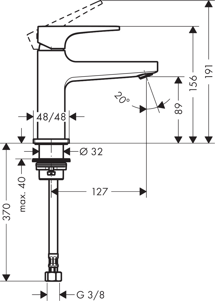 Hansgrohe Standventil 100 Metropol chrom 32501000