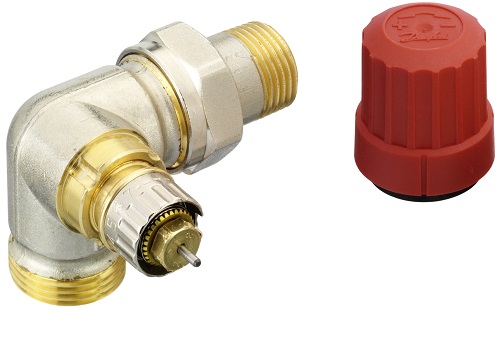 Danfoss Ventilgehäuse RA-N 15 G 3/4 AG, Winkeleck links, matt vernickelt 013G4205