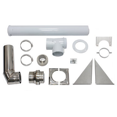 Vaillant Basis-Anschluss-Set 80/125mm PP/Edelstahl an der Fassade konzentrisch 0020042907