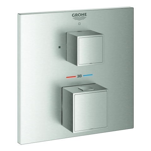Grohe Grohtherm Cube Thermostat-Brausebatterie supersteel Fertigmontageset 24153DC0