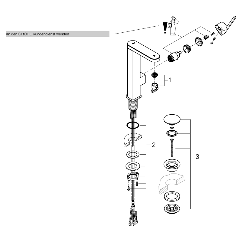 Grohe Plus Einhand-Waschtischbatterie chrom L-Size mit digitalem Display 23959003