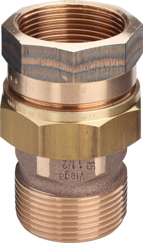Viega Rohrverschraubung Rotguss 3331 flachdichtend in R3/8 x Rp3/8 282370