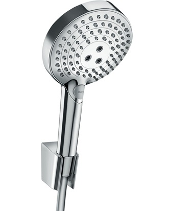 Hansgrohe Raindance Select S Brausehalterset 120 3jet PowderRain mit Brauseschlauch 1600mm, Chrom 27668000