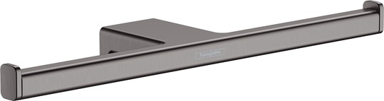 Hansgrohe Doppel-Papierrollenhalter AddStoris brushed black chrom ohne Deckel 41748340