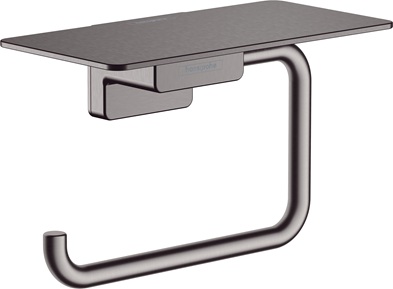 Hansgrohe Papierrollenhalter mit Ablage AddStoris brushed black chrom 41772340