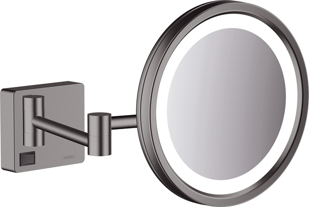 Hansgrohe Rasierspiegel AddStoris brushed black chrom mit LED Licht 41790340
