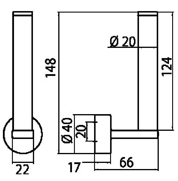 Emco Reservepapierhalter Rondo2 senkrecht, 1 Rolle chrom 450500101