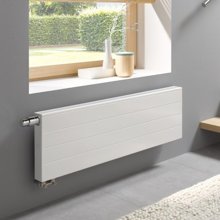 Kermi x2 Heizkörper Line-V Typ 33 H: 90,5 L: 200,5cm weiß, links PLV330902001L1K