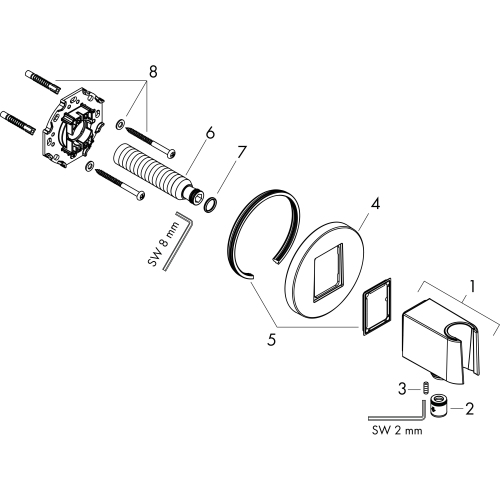 Hansgrohe Brausehalter FixFit S Porter KS für Handbrause mattweiß 26888700