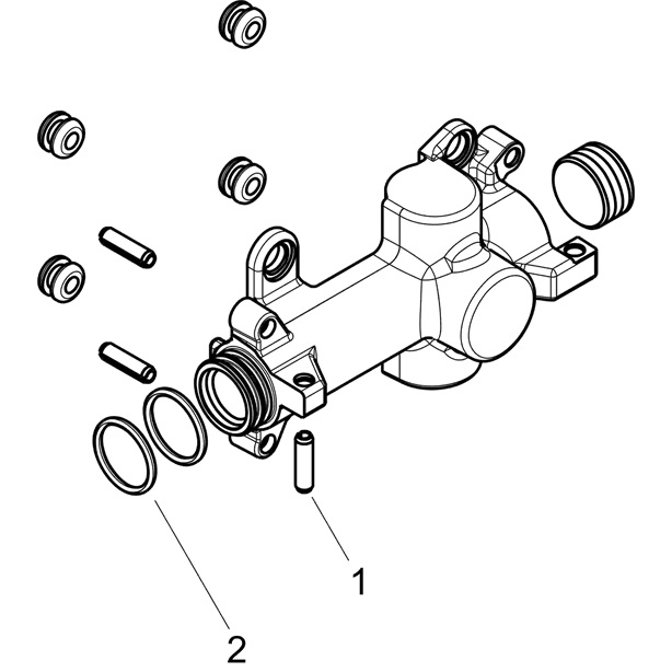 Hansgrohe AXOR ShowerSolutions Grundkörper/ Wasserführung für Ablage 120/120 Unterputz 40877180