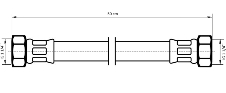 Neoperl NEOFLEX Panzerschlauch DN32 IG x IG, 1 1/4" x 1 1/4" 50cm 66970050
