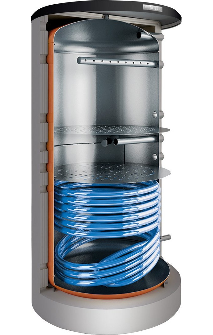 Bosch Pufferspeicher Stora BHS 1000-6 ERZ 1B, für Wärmepumpen, 965 Liter, silber 7735501633