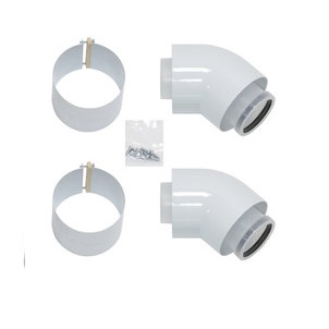 Vaillant Bogen 45 Grad Brennwert 60/100mm Luft-/Abgasführung, PP 303911