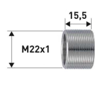 Neoperl Gewinderohr Messing vernickelt, M22x1 x 15.5mm 50050294