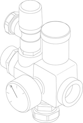 Bosch / Buderus Ventil Set G1" 2,5 bar 8733703258