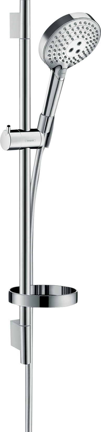 Hansgrohe Raindance Select S Brauseset 120 3jet PowderRain mit Brausestange 650mm und Seifenschale, Chrom 27654000
