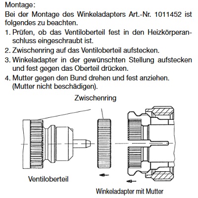 Oventrop Winkeladapter für Ventil-Heizkörper beiderseits Klemmverbindung, weiß 1011452
