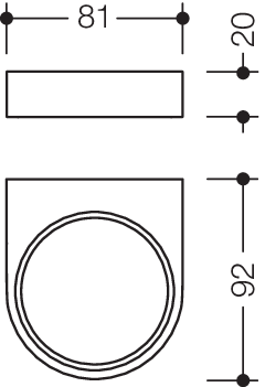 HEWI Halter, Metall, für Becher 800.04.01001, 800.04.01005 sowie Seifenspender 800.06.0104..., weiß tiefmatt 800.00.10260 DX