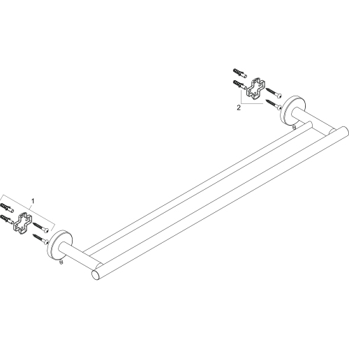 Hansgrohe Doppel-Badetuchhalter Logis Universal chrom 41712000