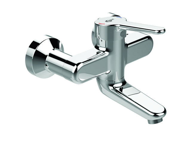 Ideal Standard Ceraplus 2 Wand-Waschtischarmatur 180mm chrom, Ausladung 180-199mm, absperrbaren S-Anschlüssen BC110AA