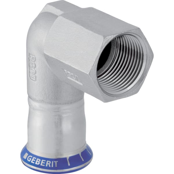 Geberit Mapress Edelstahl Übergangswinkel 90 Grad mit IG (LABS-frei) d35-Rp1 1/4 83807