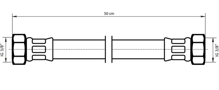 Neoperl NEOFLEX Panzerschlauch DN8 IG x IG, 3/8" x 3/8" 50cm 66860950