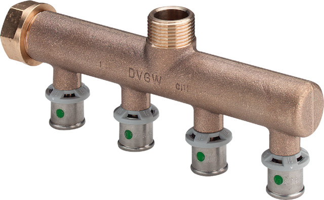 Viega Sanfix P Verteiler mit SC-Contur 2126.05 in 16mm x G3/4 - 4fach 309268