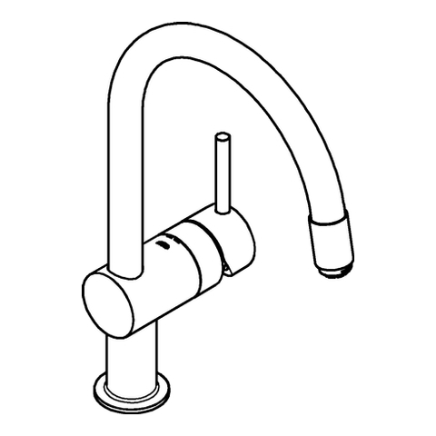 Grohe Minta Einhebel-Spültischbatterie chrom Niederdruck, Ausladung 215mm 32511000