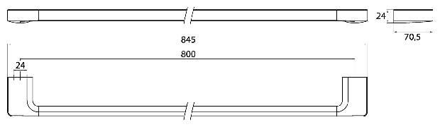Emco Badetuchhalter Trend 800mm chrom 026000181
