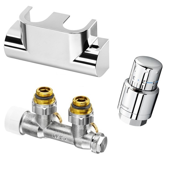Oventrop Anschluss-Set für Badheizkörper "Multiblock T/Uni SH", Eck, chrom 1184284