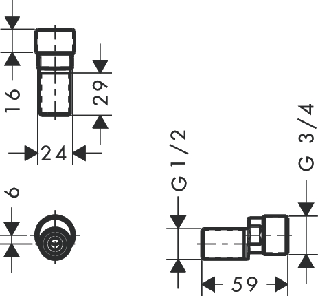 Hansgrohe Metropol S Anschlüsse Aufputz-Mischer 94140000