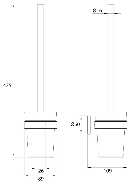 Emco Bürstengarnitur Round Glasteil satiniert weiss 431513901