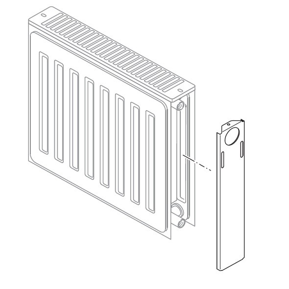Buderus Seitenteil Profil V 21S 900mm für Ventilheizkörper mit profilierter Front bis Baujahr 2013 6508526