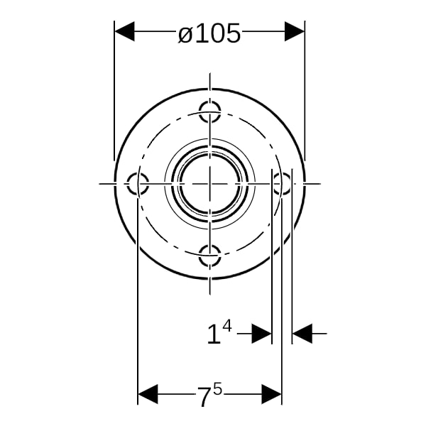 Geberit Mapress Edelstahl Flansch PN 10/16 mit Pressmuffe (LABS-frei) d22 83714