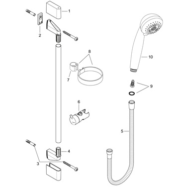 Hansgrohe Brauseset Crometta 85 Multi mit Brausestange 900mm, Chrom 27766000