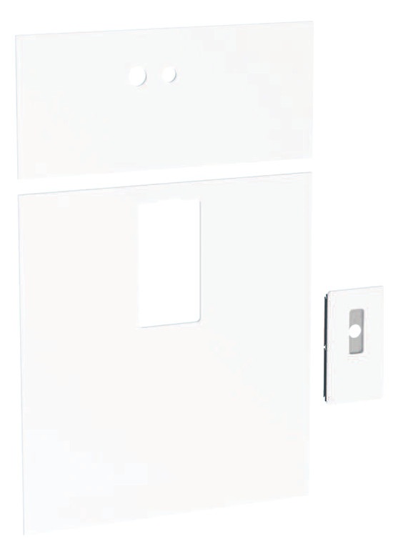 Geberit Frontverkleidung für Monolith für Waschtisch-Element, B: 73cm 8cm Links Glas weiß 242.701.SI.1