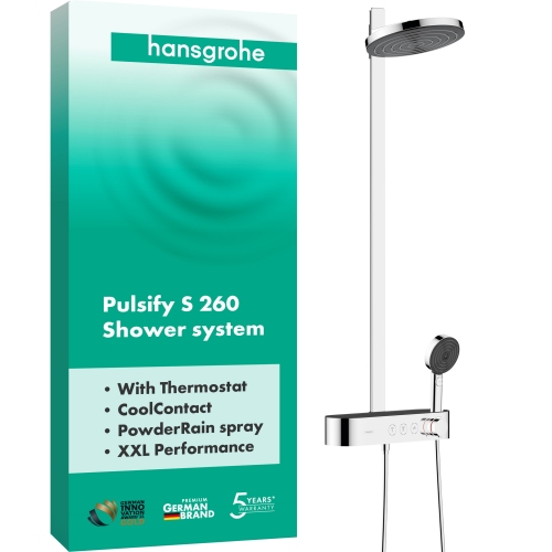Hansgrohe Showerpipe Pulsify S 260 2 jet mit Brausethermostat Aufputz chrom 24240000