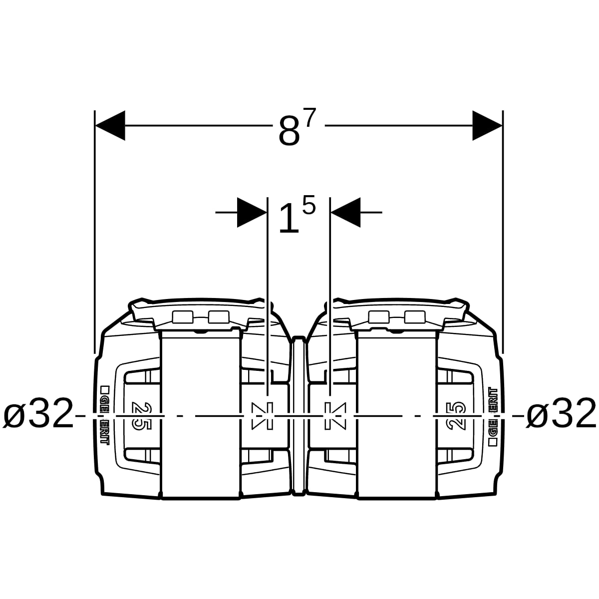 Geberit FlowFit Kupplung PPSU, d32 620.013.00.1