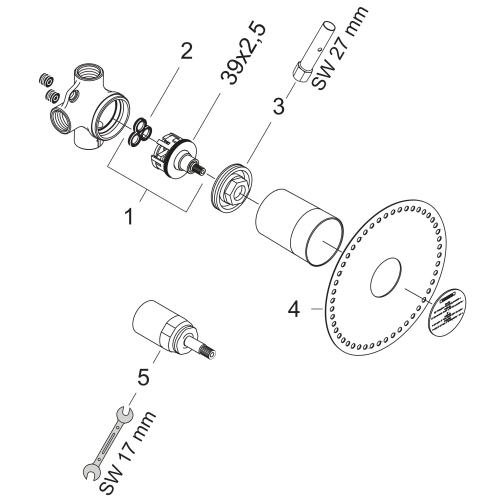 Hansgrohe Ab- und Umstellventil Trio Grundkörper universal 15981180