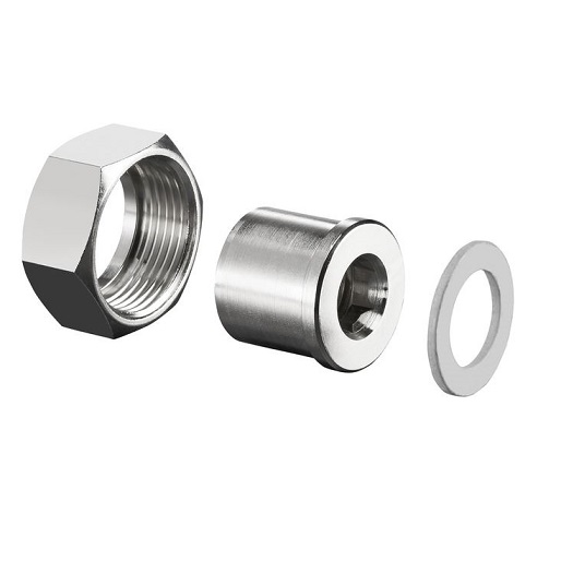 Oventrop Verschraubung, flachdichtend zur Bypassleitung, DN15, 1/2" IG und ÜM 7/8"IG 1019384