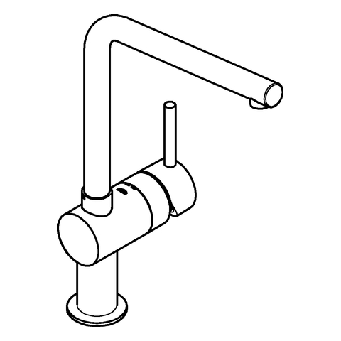 Grohe Minta Einhebel-Spültischbatterie supersteel L-Auslauf, Ausladung 210mm 31375DC0
