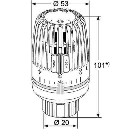 Heimeier Thermostatkopf Typ VK mit Klemmanschluss 9710-24.500