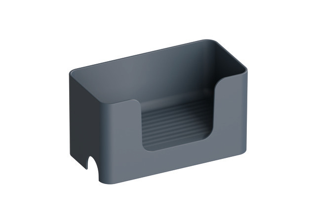 HEWI Ablagebox Serie 477, matt, aufsteckbar auf Stangensystem D: 33mm, 200mm breit, 110mm hoch, anthrazitgrau 802.03B200 92