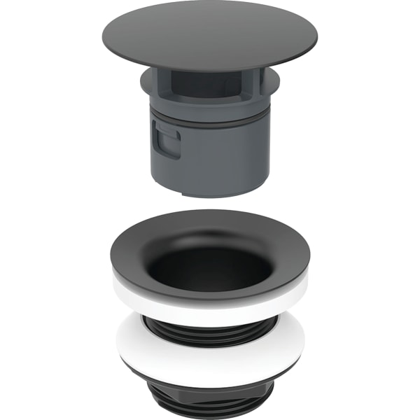 Geberit Ablaufventil mit freiem Auslauf 1 1/4 x 50mm, schwarz matt 152.050.14.1