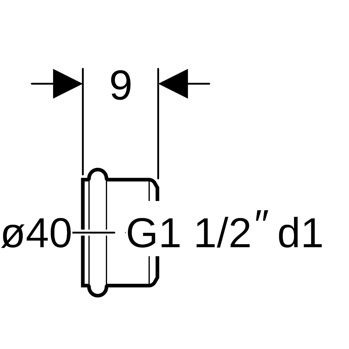 Geberit Löthülse mit O-Ring G1 1/2 40mm 159.623.00.1
