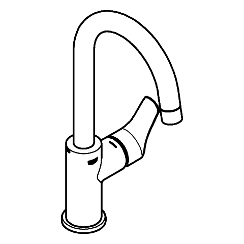 Grohe Einhand-Waschtisch-Batterie Eurosmart L-Size chrom Push-open Ablaufgarnitur 23970003