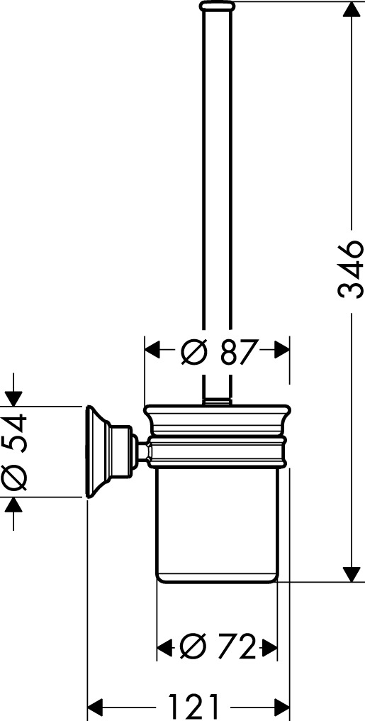 Hansgrohe WC Bürstenhalter mit Bürste Axor Montreux Wandversion polished nickel 42035830