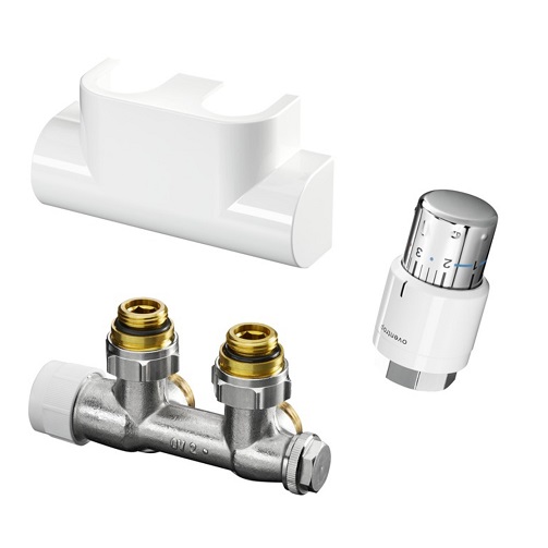 Oventrop Anschluss-Set für Badheizkörper "Multiblock T/Uni SH", Eck, weiß 1184184