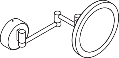 HEWI Kosmetikspiegel, beleuchtet, einseitig konkav, verchromter Metallrahmen, rund, Durchmesser 200mm 950.01.26001