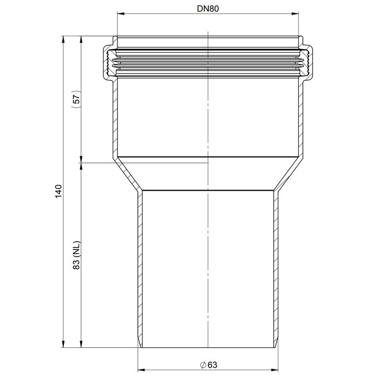 Atec PolyTop Erweiterung D63-DN80 zentrisch 1138